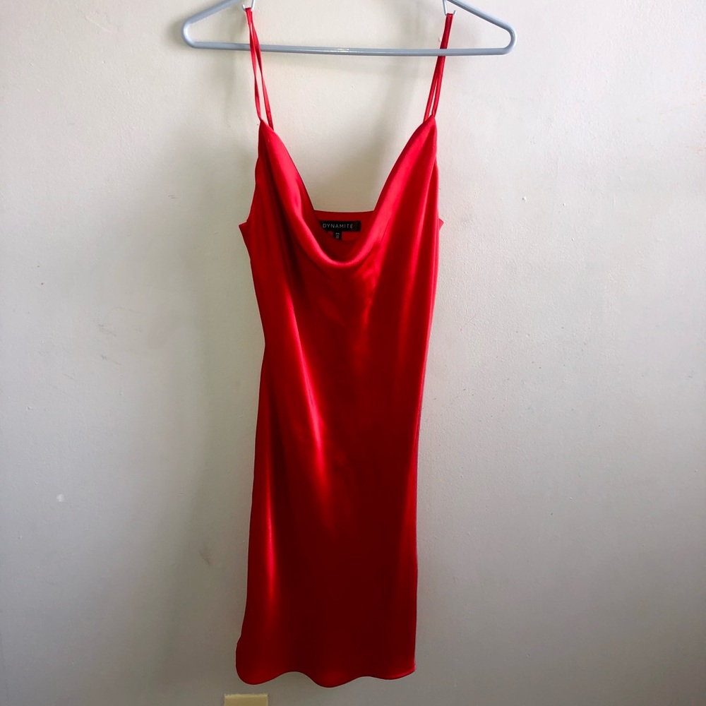 Red Satin Dress